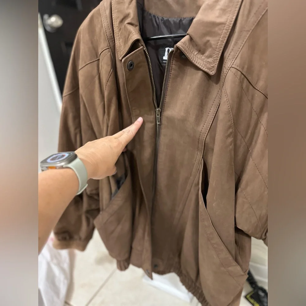 Vintage Men’s Genuine Leather Suede Coat Large - Picture 2 of 15